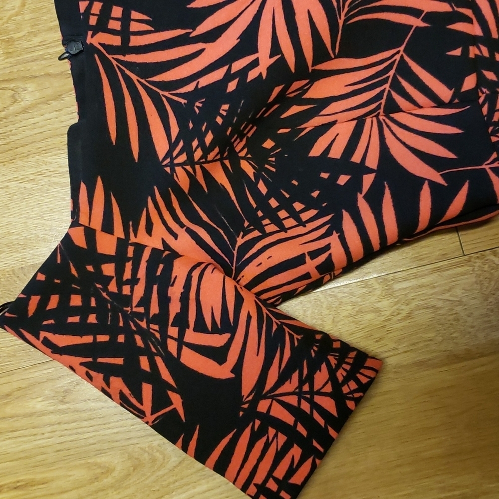 Zara palm leaf red/black OTS dress XS - Picture 2 of 4